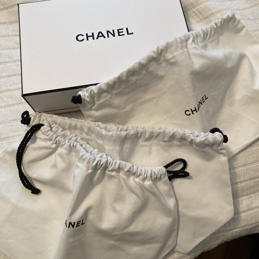 Chanel White Dust Bags(3) with Box